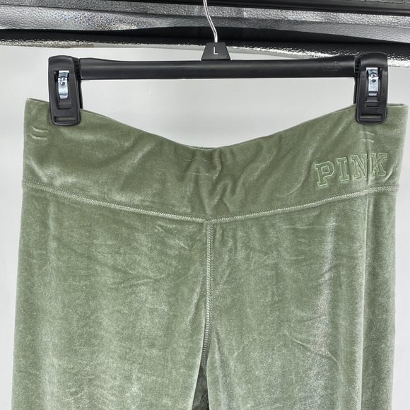 NWOT Pink Victoria's Secret Green Velour Leggings - Picture 4 of 9